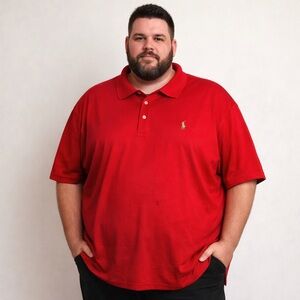 Polo by Ralph Lauren Red Classic Fit Polo Shirt Men’s Plus Size-Stain(See Photo)